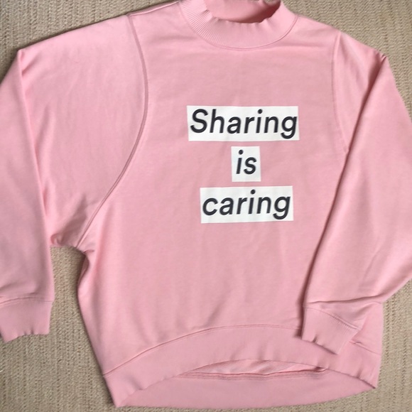 NWOT Monki Slogan High Neck Sweatshirt - Picture 4 of 5